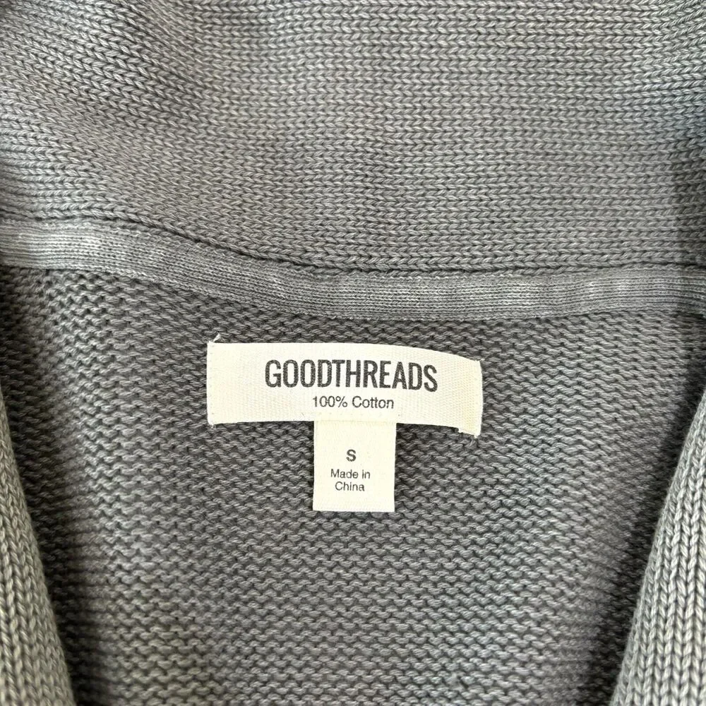 Goodthreads Mens Shawl Collar Cardigan S Gray Chunky Academia Old Money